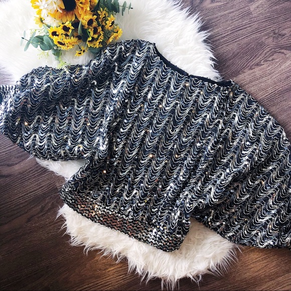 Vintage Tops - VINTAGE 60s SEQUIN BLOUSE